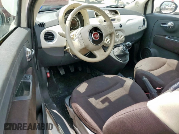 2012 FIAT 500 Pop with VIN 3C3CFFDR2CT382356, listed as a Copart auction lot 58162255 with 199,031 mi miles and Salvage title. Bid and sale history available at DreamBid. Image 8.
