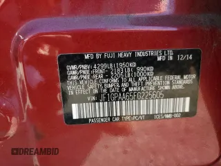 2015 Subaru Impreza 2.0i z VIN JF1GPAA65FG225605, wystawiony jako Copart lot #56736995 z przebiegiem 134 678 mil mil oraz Szkoda całkowita • Salvage title. Historia ofert i sprzedaży dostępna na DreamBid. Obrazek 12.