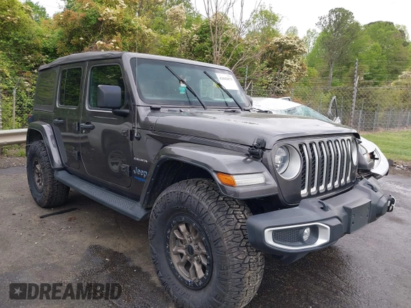 2021 Jeep Wrangler Unlimited Sahara with VIN 1C4JJXP60MW704738, listed as a IAAI auction lot 42042079 with 63,765 mi miles and . Bid and sale history available at DreamBid. Image 1.