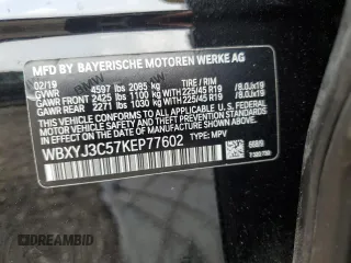 2019 BMW X2 sDrive28i with VIN WBXYJ3C57KEP77602, listed as a Copart auction lot 83790834 with 36,227 mi miles and Clean Title. Bid and sale history available at carsss.com. Image 12.