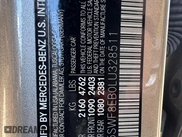 2020 Mercedes-Benz C 300 z VIN 55SWF8EB0LU328511, wystawiony jako Copart lot #63152805 z przebiegiem 92 013 mil mil oraz Czysty tytuł • Clean title. Historia ofert i sprzedaży dostępna na DreamBid. Obrazek 10.