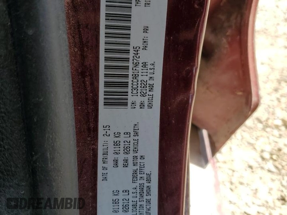 2015 Chrysler 200 Limited z VIN 1C3CCCAB1FN672445, wystawiony jako Copart lot #56657675 z przebiegiem 188 466 mil mil oraz Szkoda całkowita • Salvage title. Historia ofert i sprzedaży dostępna na DreamBid. Obrazek 13.