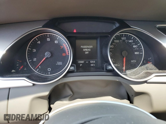 2011 Audi A5 Premium Plus with VIN WAULFAFR7BA084965, listed as a Copart auction lot 52762995 with 125,087 mi miles and Non repairable. Bid and sale history available at DreamBid. Image 9.