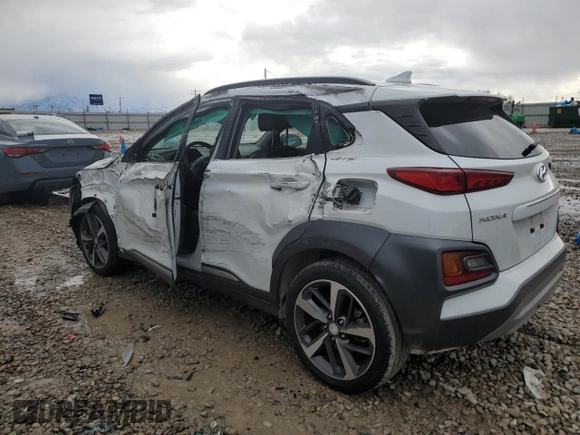 2019 Hyundai Kona Ultimate with VIN KM8K5CA51KU221572, listed as a Copart auction lot 85927904 with 0 mi miles and Salvage Title. Bid and sale history available at carsss.com. Image 2.