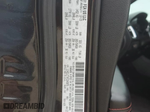 2015 Dodge Durango R/T with VIN 1C4SDJCTXFC245873, listed as a Copart auction lot 45846615 with 155,982 mi miles and Salvage title. Bid and sale history available at DreamBid. Image 13.