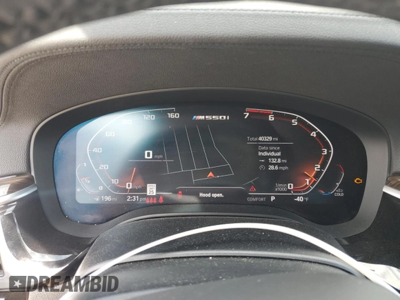 2020 BMW 5 Series M550i xDrive z VIN WBAJS7C09LCE11953, wystawiony jako Copart lot #49773175 z przebiegiem 40 329 mil mil oraz Szkoda całkowita • Salvage title. Historia ofert i sprzedaży dostępna na DreamBid. Obrazek 9.