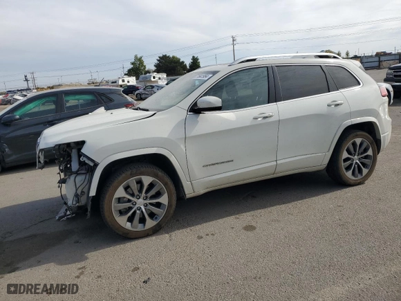 2019 Jeep Cherokee Overland with VIN 1C4PJMJX2KD351485, listed as a Copart auction lot 71641954 with 95,266 mi miles and Salvage Title. Bid and sale history available at carsss.com. Image 1.