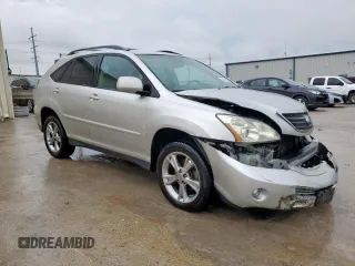 2006 Lexus RX 400h with VIN JTJGW31U762000555, listed as a Copart auction lot 54873185 with 191,579 mi miles and Salvage title. Bid and sale history available at DreamBid. Image 4.