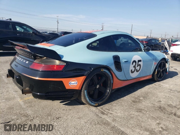 2001 Porsche 911 Carrera S with VIN WP0AB29911S686177, listed as a Copart auction lot 43823435 with 94,711 mi miles and Salvage Title. Bid and sale history available at carsss.com. Image 3.