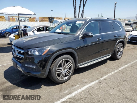 2022 Mercedes-Benz GLS 450 with VIN 4JGFF5KE4NA596127, listed as a Copart auction lot 67407434 with 44,336 mi miles and Salvage Title. Bid and sale history available at DreamBid. Image 1.