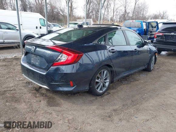 2020 Honda Civic EX-L with VIN 19XFC1F72LE214611, listed as a IAAI auction lot 41629949 with 54,328 mi miles and . Bid and sale history available at DreamBid. Image 4.