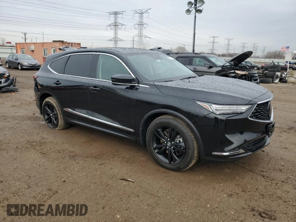 2024 Acura MDX with VIN 5J8YE1H33RL015856, listed as a Copart auction lot 46580485 with 25,541 mi miles and Salvage title. Bid and sale history available at DreamBid. Image 4.