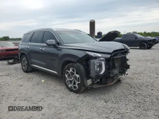 2022 Hyundai Palisade Calligraphy with VIN KM8R74HE7NU448581, listed as a Copart auction lot 62694225 with 95,341 mi miles and Salvage title. Bid and sale history available at DreamBid. Image 4.