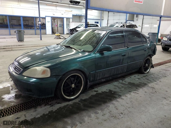 2000 Honda Civic EX with VIN 1HGEJ8542YL062220, listed as a Copart auction lot 44871415 with 320,344 mi miles and Salvage Title. Bid and sale history available at carsss.com. Image 1.