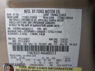 2006 Ford Freestyle SEL с VIN 1FMZK02146GA00313, выставлен на аукционе IAAI как лот 42280471 с пробегом 192 685 миль миль и . История ставок и продаж доступна на DreamBid. Изображение 9.