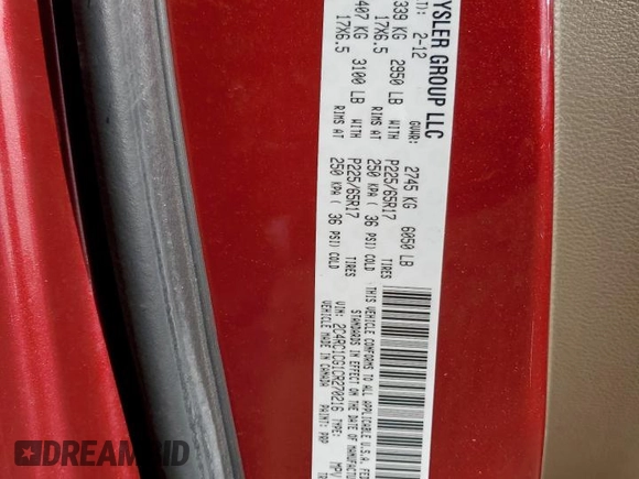 2012 Chrysler Town & Country Touring-L with VIN 2C4RC1CG1CR270216, listed as a Copart auction lot 52102275 with 78,600 mi miles and Salvage Title. Bid and sale history available at carsss.com. Image 14.