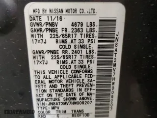 2017 Nissan Rogue SL with VIN JN8AT2MV7HW009207, listed as a Copart auction lot 53508285 with 97,457 mi miles and Non Repairable. Bid and sale history available at carsss.com. Image 14.