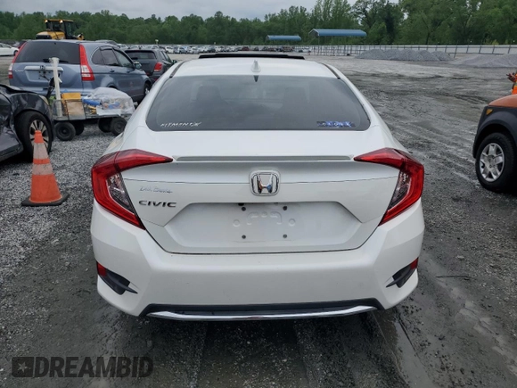 2020 Honda Civic Sedan EX with VIN 19XFC1F30LE010788, listed as a Copart auction lot 48169585 with 78,030 mi miles and Salvage Title. Bid and sale history available at carsss.com. Image 6.