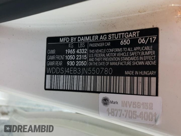 2018 Mercedes-Benz CLA 250 with VIN WDDSJ4EB3JN550780, listed as a Copart auction lot 82153373 with 60,286 mi miles and . Bid and sale history available at DreamBid. Image 12.