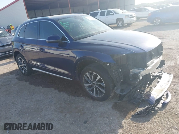 2021 Audi Q5 Premium z VIN WA1AAAFY8M2074985, wystawiony jako IAAI lot #42024998 z przebiegiem 12 778 mil mil oraz . Historia ofert i sprzedaży dostępna na DreamBid. Obrazek 1.