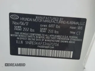 2018 Hyundai Sonata Sport with VIN 5NPE34AF3JH670704, listed as a Copart auction lot 51283555 with 87,811 mi miles and Salvage Title. Bid and sale history available at carsss.com. Image 13.
