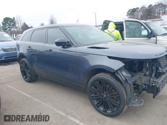 2025 Land Rover Range Rover Velar Dynamic SE with VIN SALYL2EX9SA398049, listed as a IAAI auction lot 41375784 with 7,985 mi miles and . Bid and sale history available at DreamBid. Image 1.