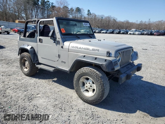 2001 Jeep Wrangler SE with VIN 1J4FA29P21P329675, listed as a Copart auction lot 45634015 with 191,625 mi miles and Salvage Title. Bid and sale history available at carsss.com. Image 4.