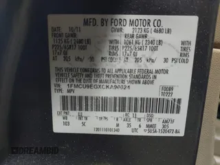 2012 Ford Escape Limited with VIN 1FMCU9EGXCKA96624, listed as a IAAI auction lot 42205141 with 163,223 mi miles. Bid and sale history available at carsss.com. Image 9.
