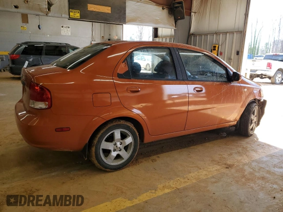 2006 Chevrolet Aveo LT with VIN KL1TG56686B562427, listed as a Copart auction lot 45393615 with 211,170 mi miles and Salvage title. Bid and sale history available at DreamBid. Image 3.