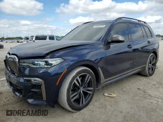 2021 BMW X7 M50i with VIN 5UXCX6C06M9F64049, listed as a Copart auction lot 84249714 with 42,731 mi miles and Salvage Title. Bid and sale history available at carsss.com. Image 1.
