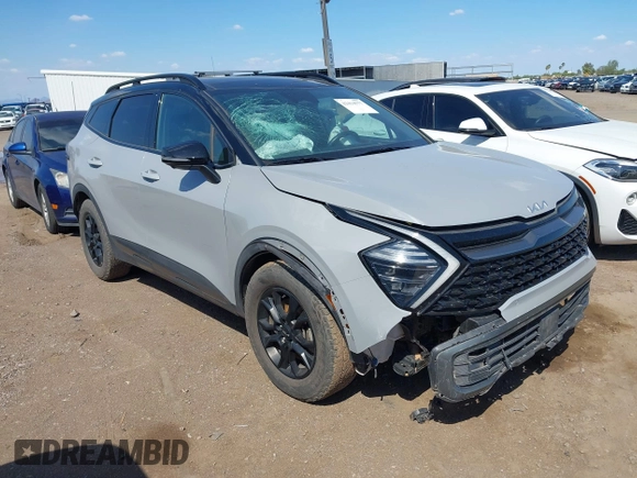 2023 Kia Sportage X-Pro Prestige z VIN 5XYK7CAF7PG091605, wystawiony jako IAAI lot #42414577 z przebiegiem 43 120 mil mil oraz . Historia ofert i sprzedaży dostępna na DreamBid. Obrazek 1.