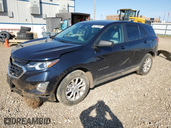 2021 Chevrolet Equinox LS z VIN 3GNAXHEVXMS146091, wystawiony jako Copart lot #55772595 z przebiegiem 53 215 mil mil oraz Szkoda całkowita • Salvage title. Historia ofert i sprzedaży dostępna na DreamBid. Obrazek 1.