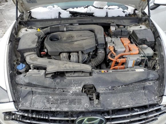 2020 Hyundai Sonata Hybrid Blue with VIN KMHL24JJ5LA012757, listed as a Copart auction lot 43706885 with 90,940 mi miles and Salvage Title. Bid and sale history available at carsss.com. Image 12.
