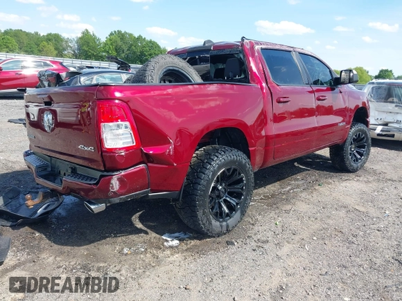 2021 Ram 1500 Big Horn with VIN 1C6SRFFT4MN808354, listed as a IAAI auction lot 42188407 with 62,315 mi miles and . Bid and sale history available at DreamBid. Image 4.