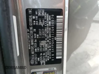 2018 Kia Sorento LX z VIN 5XYPG4A31JG406679, wystawiony jako Copart lot #55087315 z przebiegiem 146 171 mil mil oraz Szkoda całkowita • Salvage title. Historia ofert i sprzedaży dostępna na DreamBid. Obrazek 13.