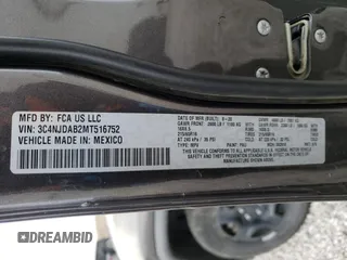2021 Jeep Compass Sport with VIN 3C4NJDAB2MT516752, listed as a Copart auction lot 49708635 with 58,970 mi miles and Salvage Title. Bid and sale history available at DreamBid. Image 15.