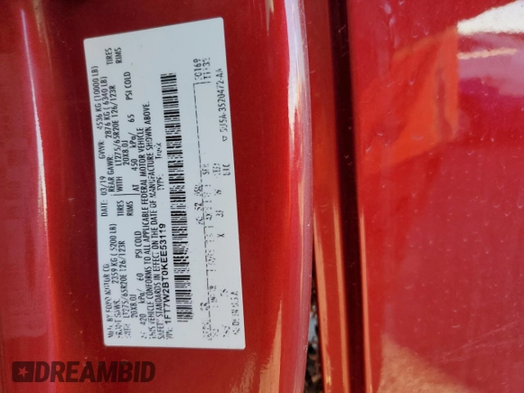 2019 Ford F-250 XL с VIN 1FT7W2BT0KEE53119, выставлен на аукционе Copart как лот 82052094 с пробегом Не указан миль и Списание • Salvage title. История ставок и продаж доступна на DreamBid. Изображение 12.
