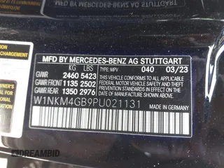 2023 Mercedes-Benz GLC with VIN W1NKM4GB9PU021131, listed as a IAAI auction lot 41923553 with 1 mi miles. Bid and sale history available at carsss.com. Image 9.
