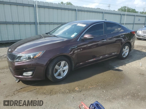 2015 Kia Optima LX with VIN 5XXGM4A72FG440265, listed as a Copart auction lot 55470055 with Not Provided miles and Clean Title. Bid and sale history available at carsss.com. Image 1.