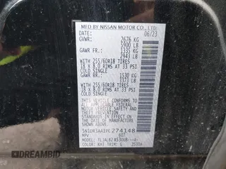 2023 Nissan Pathfinder S with VIN 5N1DR3AA1PC274148, listed as a IAAI auction lot 42120218 with 42,743 mi miles and . Bid and sale history available at DreamBid. Image 9.