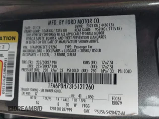 2015 Ford Fusion SE z VIN 1FA6P0H73F5121260, wystawiony jako IAAI lot #41837294 z przebiegiem 169 246 mil mil oraz . Historia ofert i sprzedaży dostępna na DreamBid. Obrazek 9.