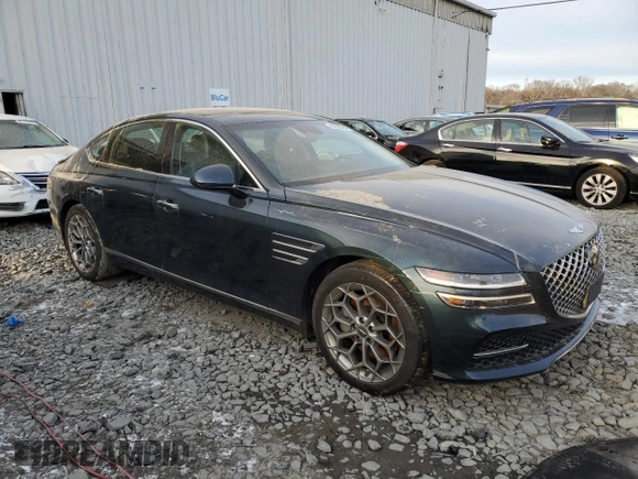 2023 Genesis G80 2.5T z VIN KMTGB4SC9PU196015, wystawiony jako Copart lot #87325464 z przebiegiem Nie podano mil oraz Szkoda całkowita • Salvage title. Historia ofert i sprzedaży dostępna na DreamBid. Obrazek 4.