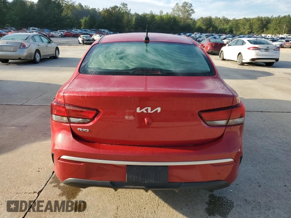 2022 Kia Rio S with VIN 3KPA24AD7NE439511, listed as a Copart auction lot 74495154 with 55,733 mi miles and Clean Title. Bid and sale history available at carsss.com. Image 6.