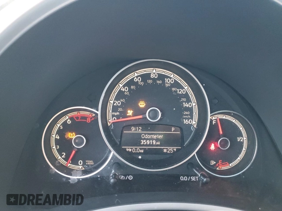 2019 Volkswagen Beetle SE with VIN 3VWJD7AT7KM707314, listed as a Copart auction lot 45299335 with 35,919 mi miles and Salvage title. Bid and sale history available at DreamBid. Image 9.