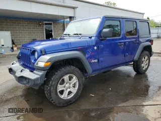 2018 Jeep Wrangler Unlimited Sport S with VIN 1C4HJXDN7JW252986, listed as a Copart auction lot 57256905 with 92,550 mi miles and Salvage title. Bid and sale history available at DreamBid. Image 1.