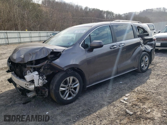 2023 Toyota Sienna XLE with VIN 5TDJSKFC2PS099326, listed as a Copart auction lot 48634035 with 28,081 mi miles and Salvage Title. Bid and sale history available at carsss.com. Image 1.