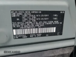 2021 Toyota RAV4 XLE Premium with VIN JTMA1RFV4MD070219, listed as a Copart auction lot 69473604 with 39,914 mi miles and Salvage title. Bid and sale history available at DreamBid. Image 13.