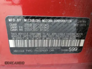 2015 Mitsubishi Lancer ES with VIN JA32U2FU1FU022768, listed as a Copart auction lot 70735484 with 105,491 mi miles and Salvage Title. Bid and sale history available at carsss.com. Image 12.