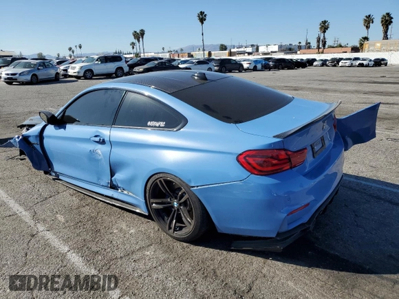 2018 BMW M4 z VIN WBS4Y9C50JAA85547, wystawiony jako Copart lot #45412975 z przebiegiem Nie podano mil oraz Szkoda całkowita • Salvage title. Historia ofert i sprzedaży dostępna na DreamBid. Obrazek 2.