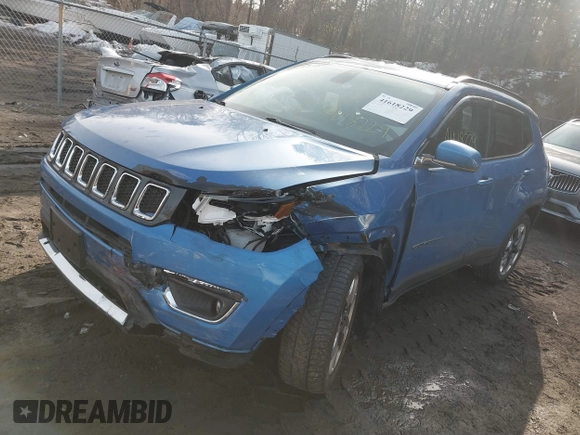 2018 Jeep Compass Limited with VIN 3C4NJCCB5JT358619, listed as a IAAI auction lot 41618229 with 53,185 mi miles and . Bid and sale history available at DreamBid. Image 2.